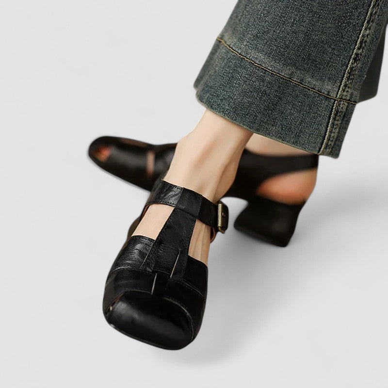 Buty Mary Jane Damskie Cordelia – Vintage Skórzane z Klamrą