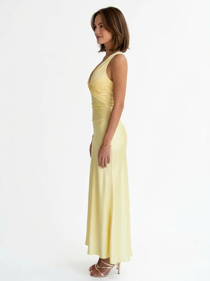 Dolores V-Neck Dress | Twisted Waist, Elegant Occasion - main - side