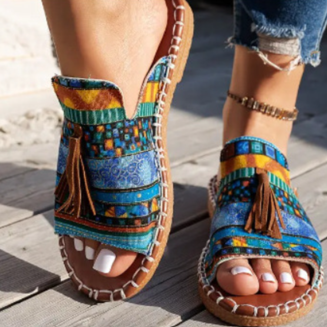 Sandały Damskie Serenella – Boho Espadryle Plecione z Chwostami