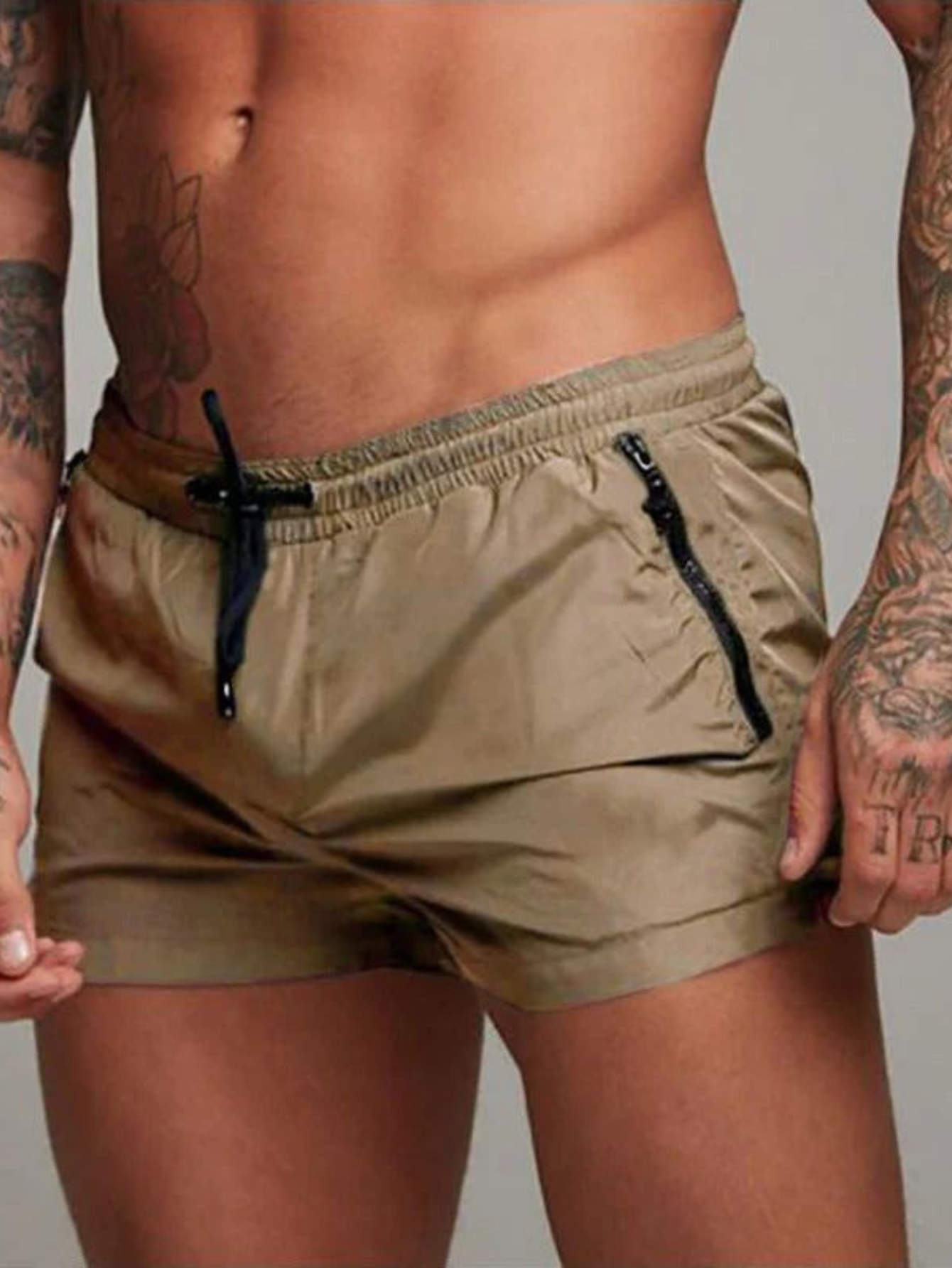 Momount Spodenki Kąpielowe Męskie Czarne – Slim Fit, Średniej Długości, Letnie