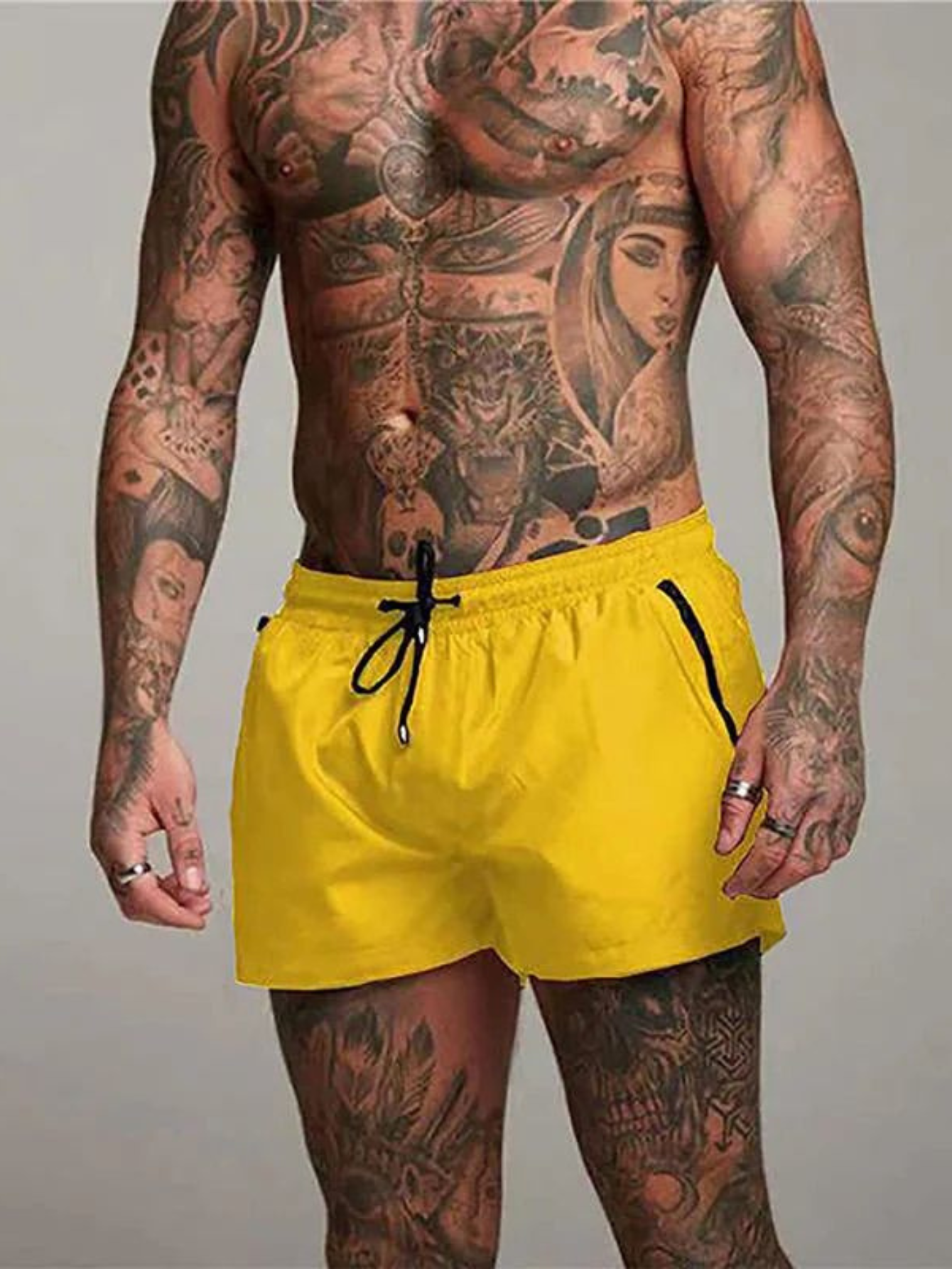 Momount Spodenki Kąpielowe Męskie Czarne – Slim Fit, Średniej Długości, Letnie