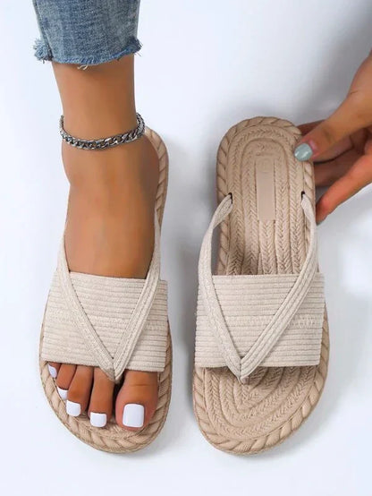 Espadryle Damskie – Plecione z Juty Płaskie Wsuwane