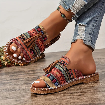 Sandały Damskie Serenella – Boho Espadryle Plecione z Chwostami