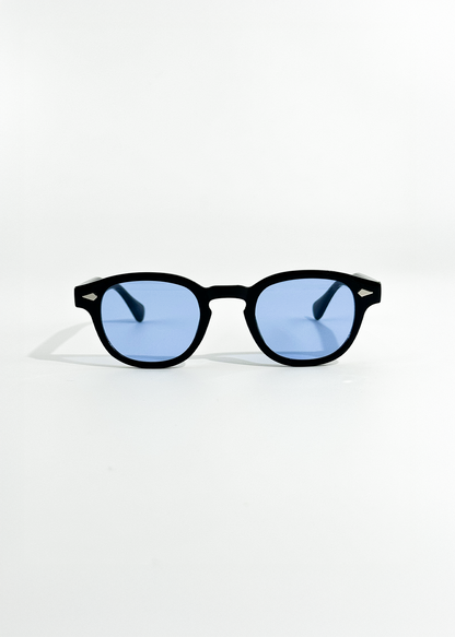 Isadora | Vintage Przyciemniane Niebieskie Okrągłe Okulary Przeciwsłoneczne Damskie – Okulary Słoneczne UV400