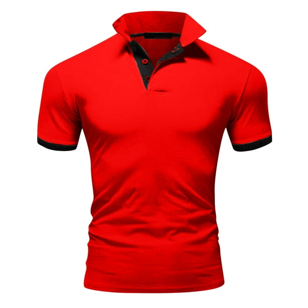 Koszulka Polo Męska – Stójka Kontrastowe Wykończenie Slim Fit