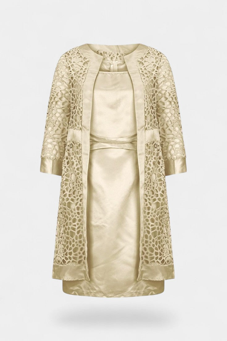 Komplet Damski Koronkowy Bodycon z Otwartym Przodem – Elegancki Zestaw Damski