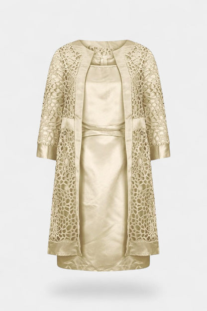 Komplet Damski Koronkowy Bodycon z Otwartym Przodem – Elegancki Zestaw Damski