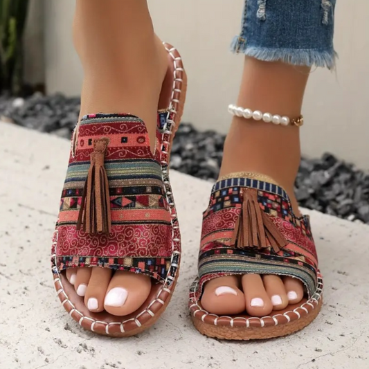 Sandały Damskie Serenella – Boho Espadryle Plecione z Chwostami