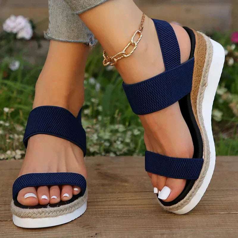 Momount Damskie Sandały Sportowe – Szeroki Elastyczny Pasek Platforma Otwarte Palce Spacerowe