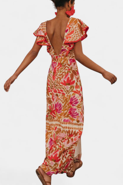 Suzanne Floral Maxi Dress | Vibrant Red, Summer Breeze
