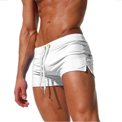 Momount Spodenki Kąpielowe Męskie Slim Fit – ze Sznurkiem i Kieszenią na Zamek, Szybkoschnące