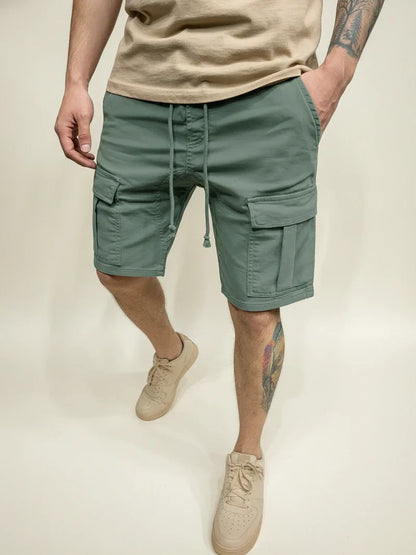 Momount Spodenki Cargo Męskie ze Sznurkiem – Slim Fit, Bawełniane Casual