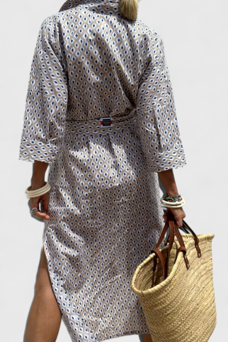 Harbor Stripe Shirt Dress | Button-Front, Coastal, Relaxed