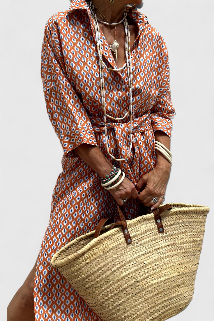 Harbor Stripe Shirt Dress | Button-Front, Coastal, Relaxed