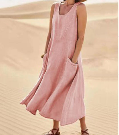 Melisande | Sukienka Lniana Maxi – Sukienka Plażowa Damska | Momount