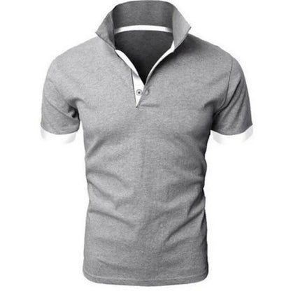Koszulka Polo Męska – Stójka Kontrastowa Plisa Slim Fit