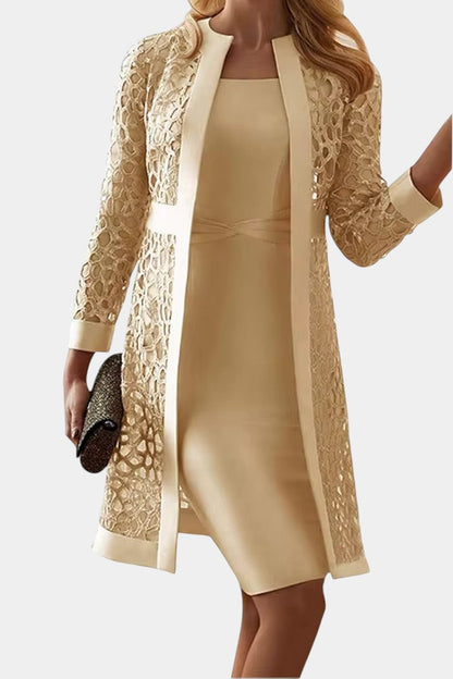 Komplet Damski Koronkowy Bodycon z Otwartym Przodem – Elegancki Zestaw Damski