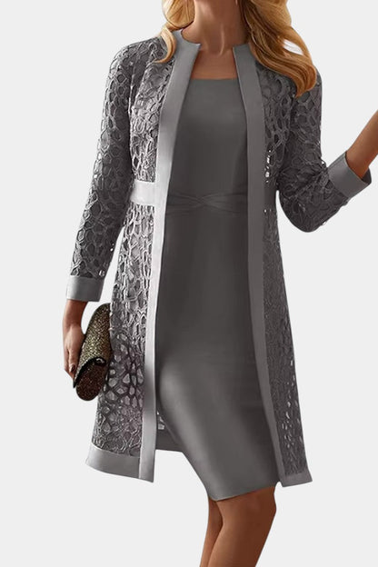 Komplet Damski Koronkowy Bodycon z Otwartym Przodem – Elegancki Zestaw Damski