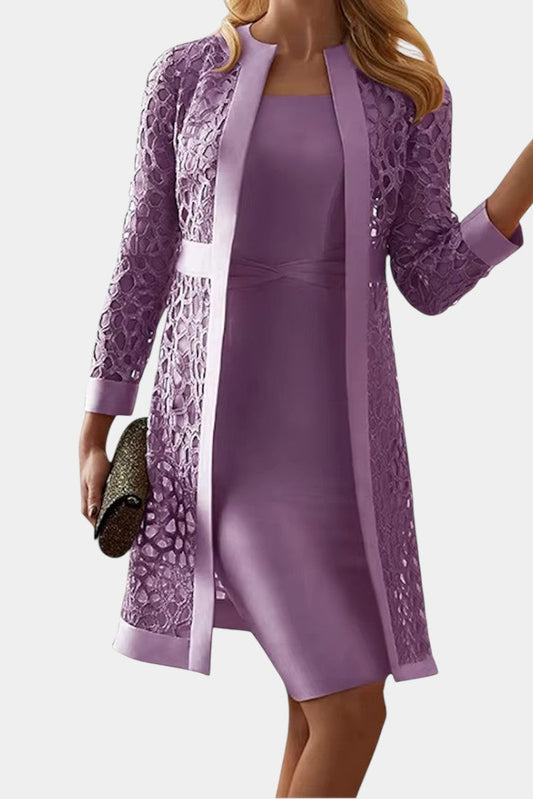 Komplet Damski Koronkowy Bodycon z Otwartym Przodem – Elegancki Zestaw Damski