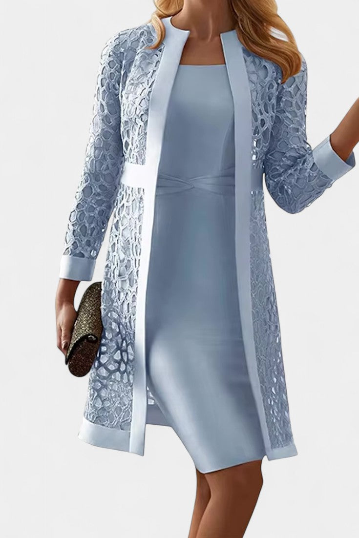 Komplet Damski Koronkowy Bodycon z Otwartym Przodem – Elegancki Zestaw Damski