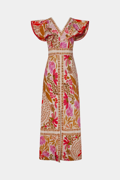 Suzanne Floral Maxi Dress | Vibrant Red, Summer Breeze