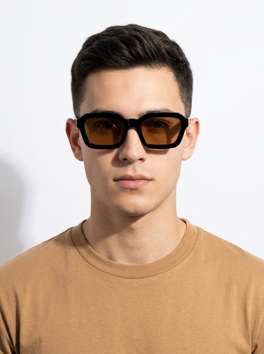 Minerva | Vintage Oversize Grube Oprawki Kwadratowe Okulary Przeciwsłoneczne Damskie – Okulary Słoneczne UV400
