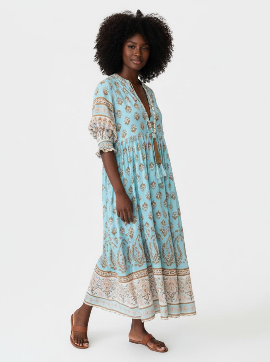 Ines Bohemian Dress Hero Conversion Blue