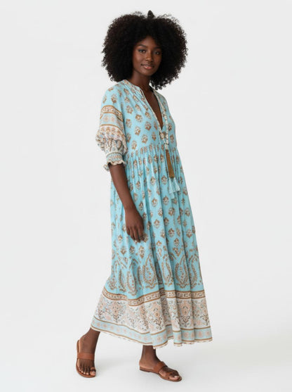 Ines Bohemian Dress Hero Conversion Blue