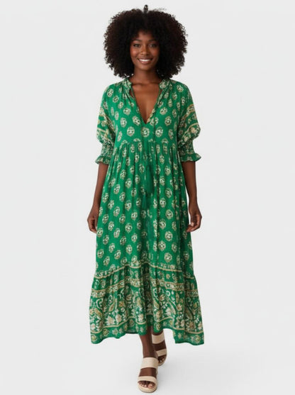 Ines Bohemian Dress Studio Clean Green