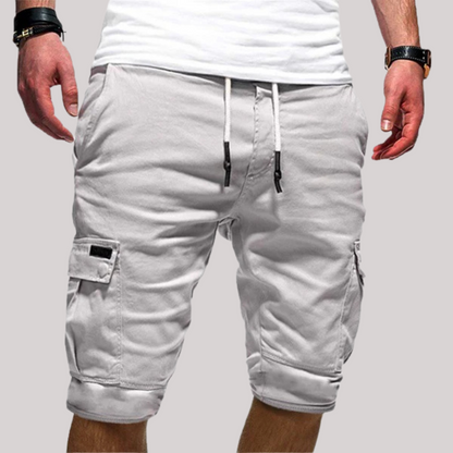 Momount Spodenki Cargo Męskie Casual – Elastyczny Pas ze Sznurkiem, Kieszenie z Klapą