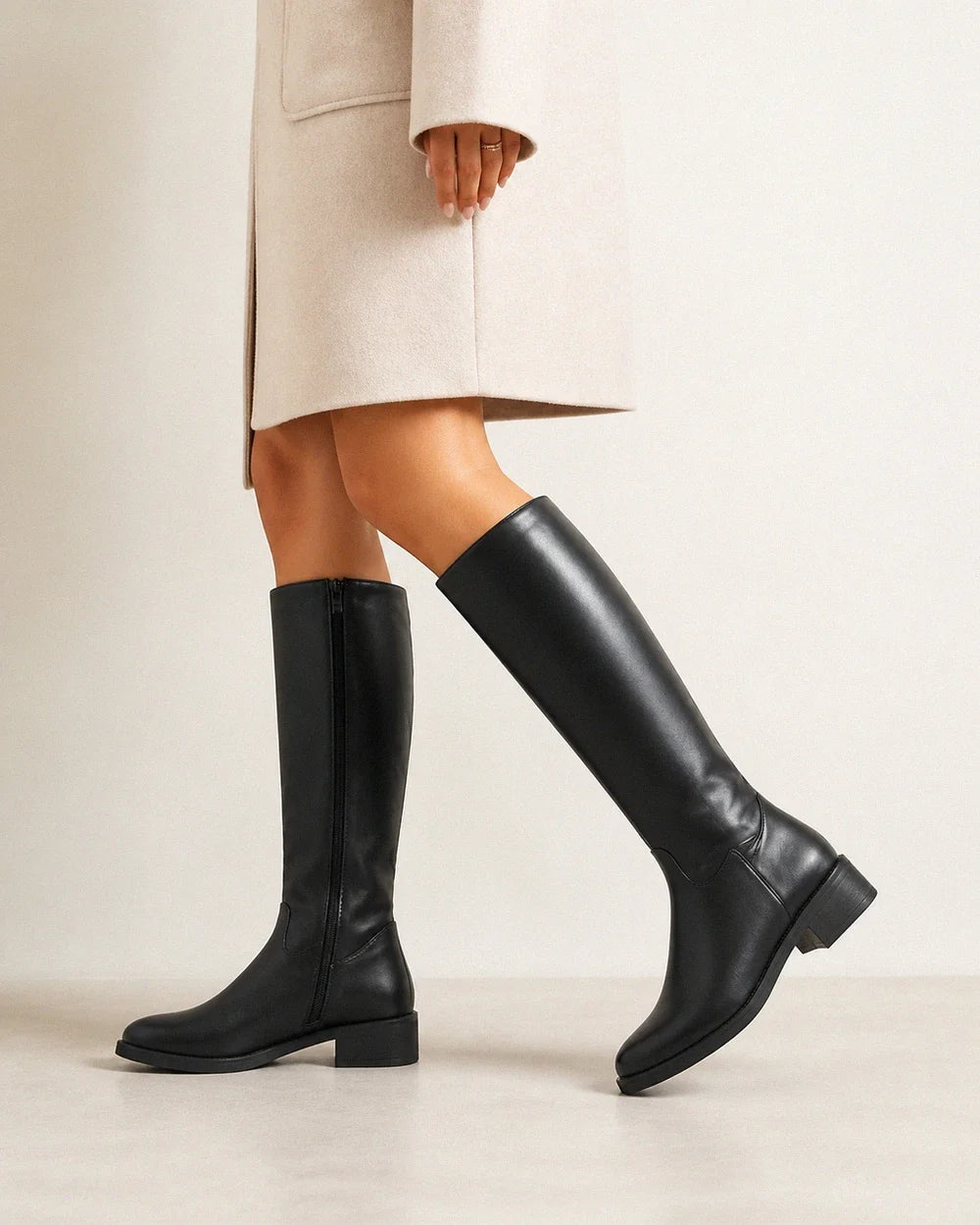 Minda women's knee-high motorcycle boots – 02 profile webp