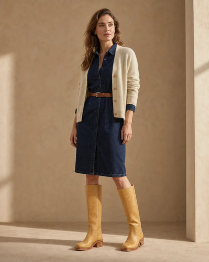 Momount Women Bronco Riding Boots – Yellow silhouette