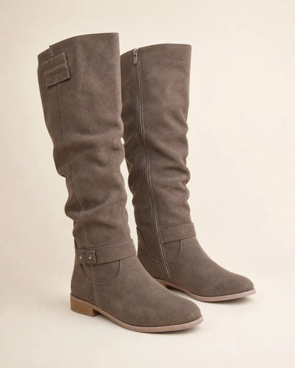 Dark Brown slouch knee-high boots, variant