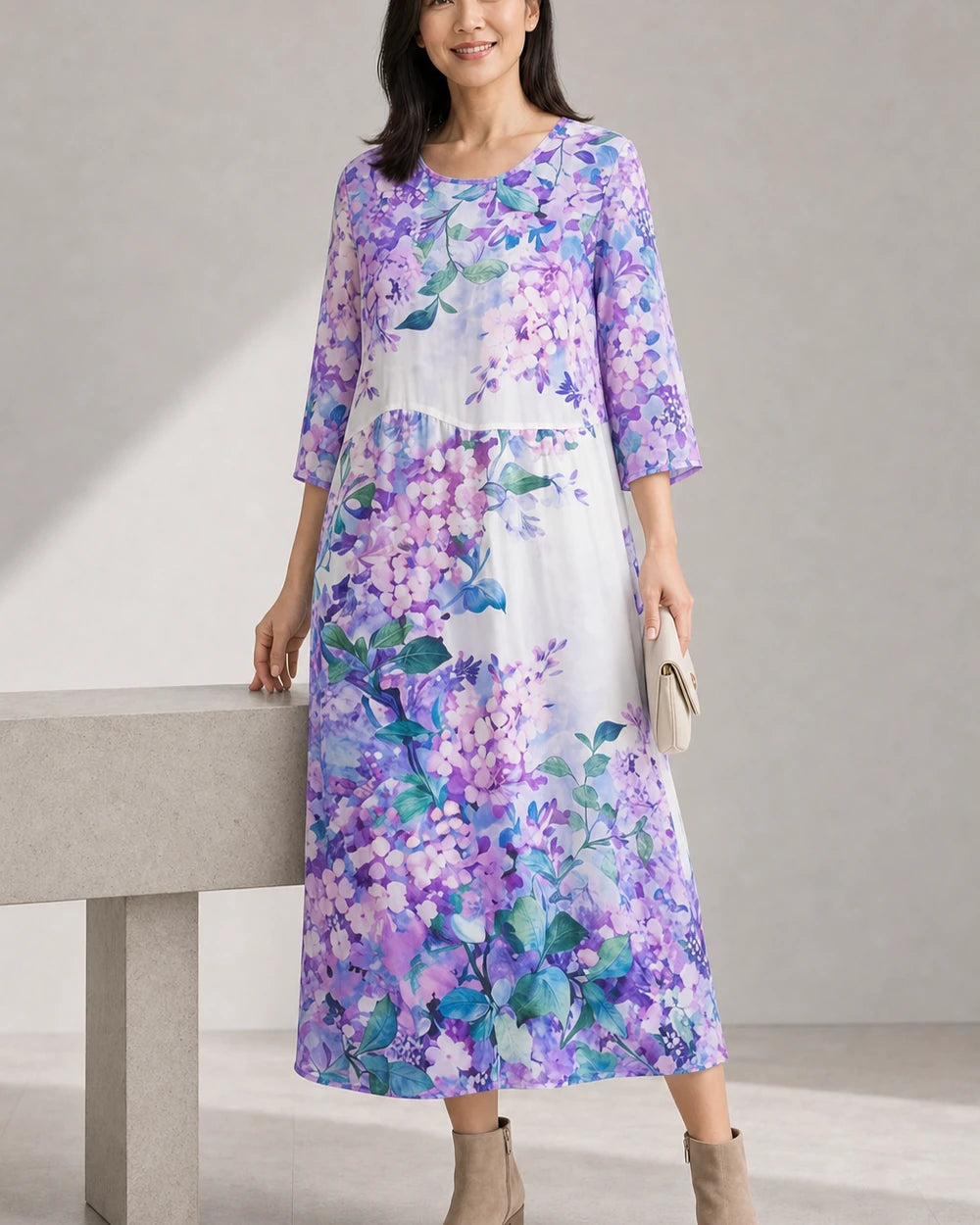 Women's Printed Midi Dress — styled look