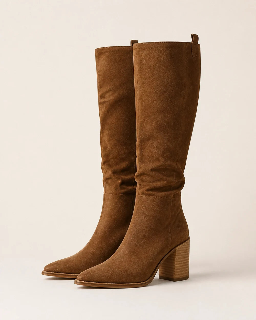 Momount women pointed suede-effect knee-high boots – view 2