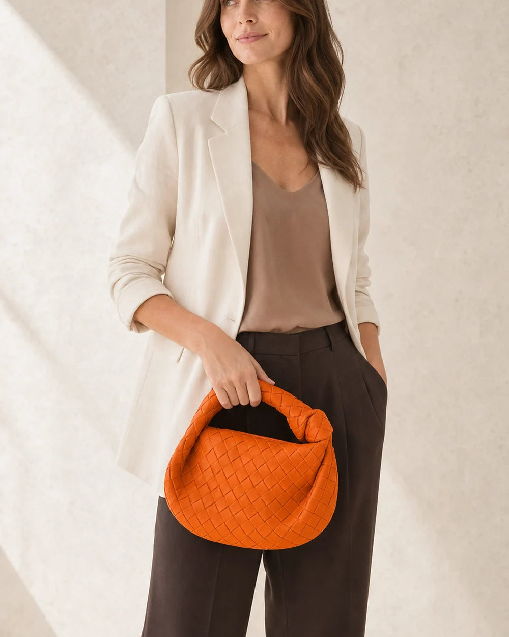 Momount Damska pleciona torebka hobo