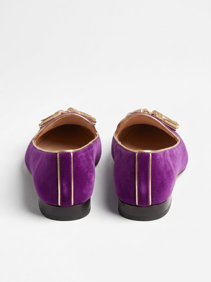 Women's Pointed Toe Tassel Loafers - back angle