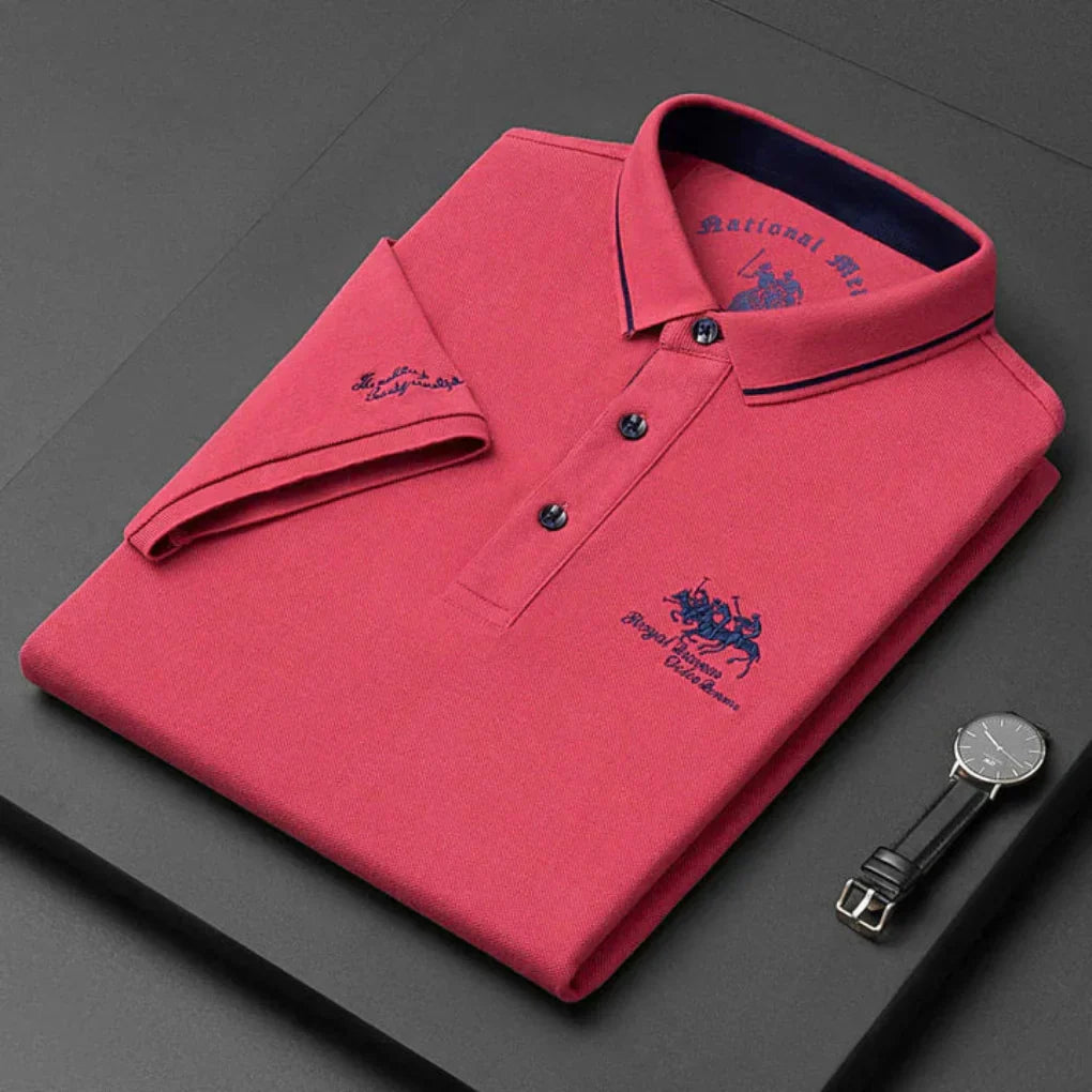 Koszulka Polo Męska z Haftem Konia – Premium Krótki Rękaw