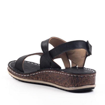 Sandały na Koturnie Damskie – Brązowe Skórzane Peep-Toe Letnie