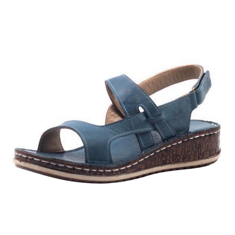 Sandały na Koturnie Damskie – Brązowe Skórzane Peep-Toe Letnie