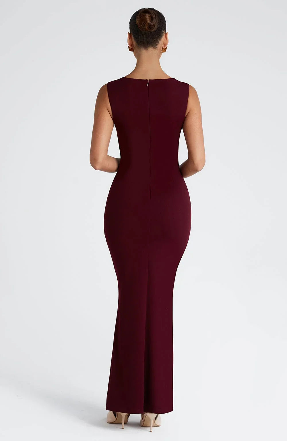 Allegra | Sukienka Maxi Elegancka Satynowa Halter z Odkrytymi Plecami Wieczorowa