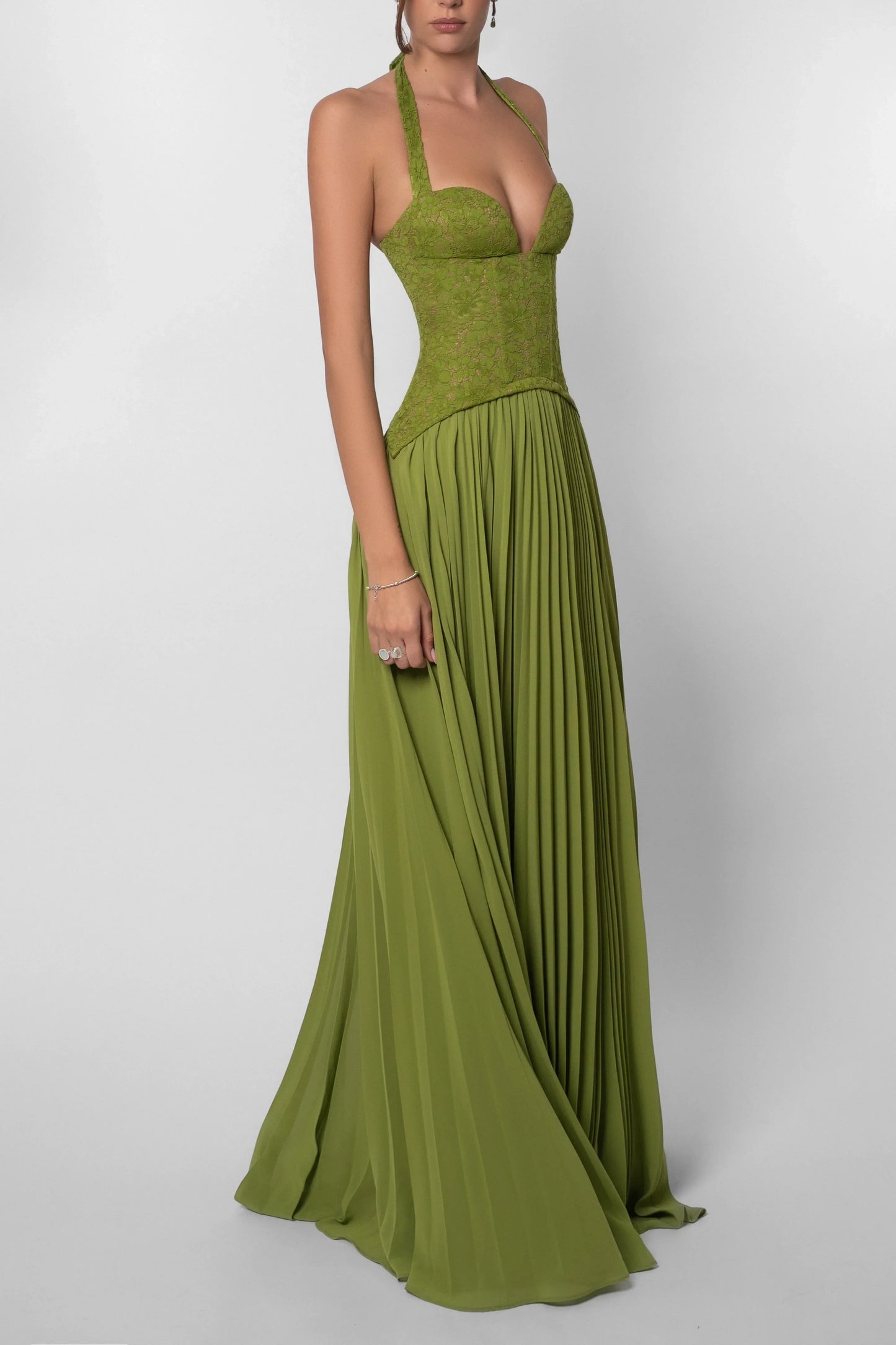Cosima | Sukienka Maxi Elegancka Satynowa Jedno Ramię Peleryna Bez Rękawów Wieczorowa