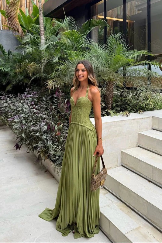 Cosima | Sukienka Maxi Elegancka Satynowa Jedno Ramię Peleryna Bez Rękawów Wieczorowa