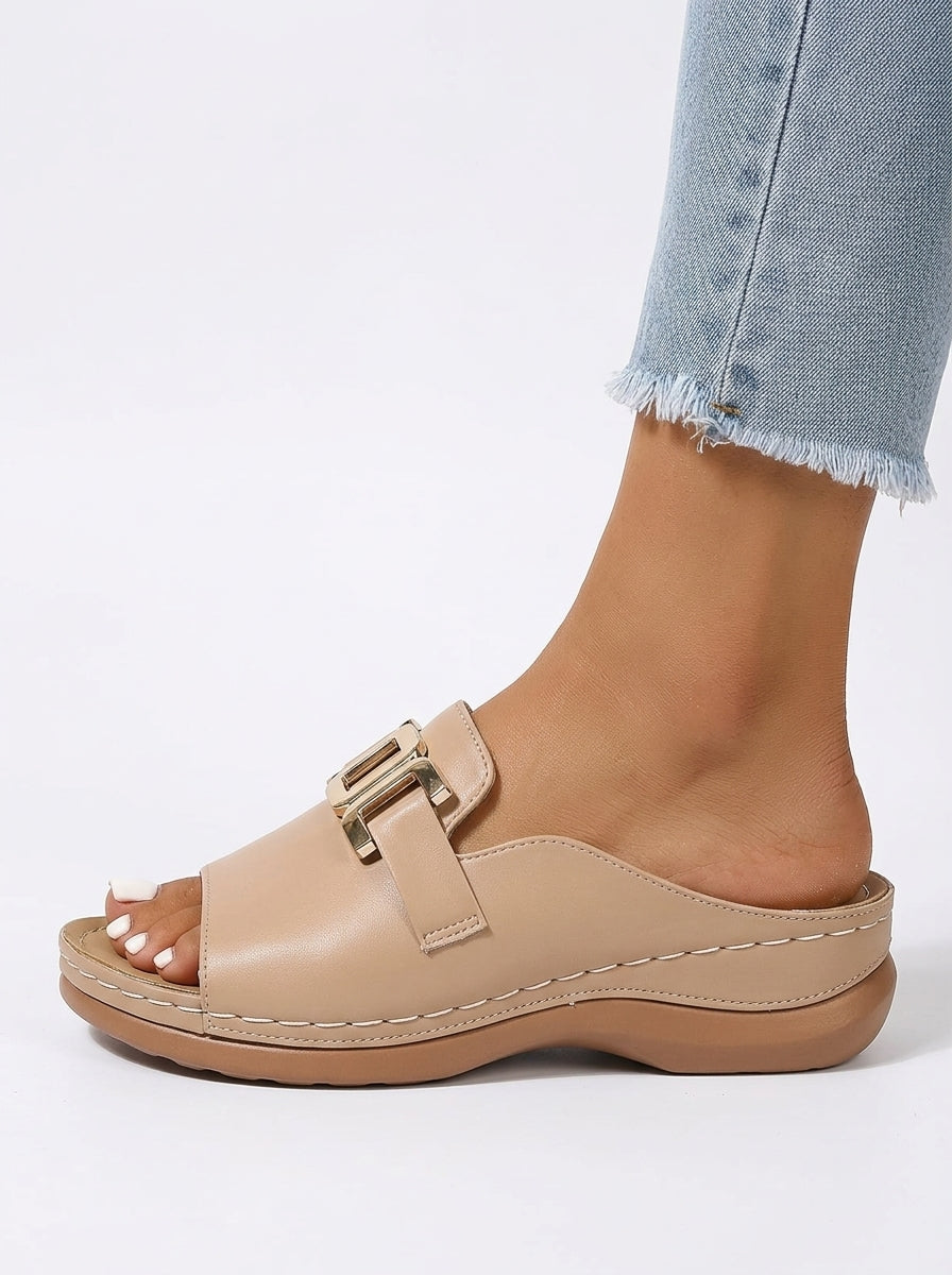 Women's Slide Sandals Beige - side
