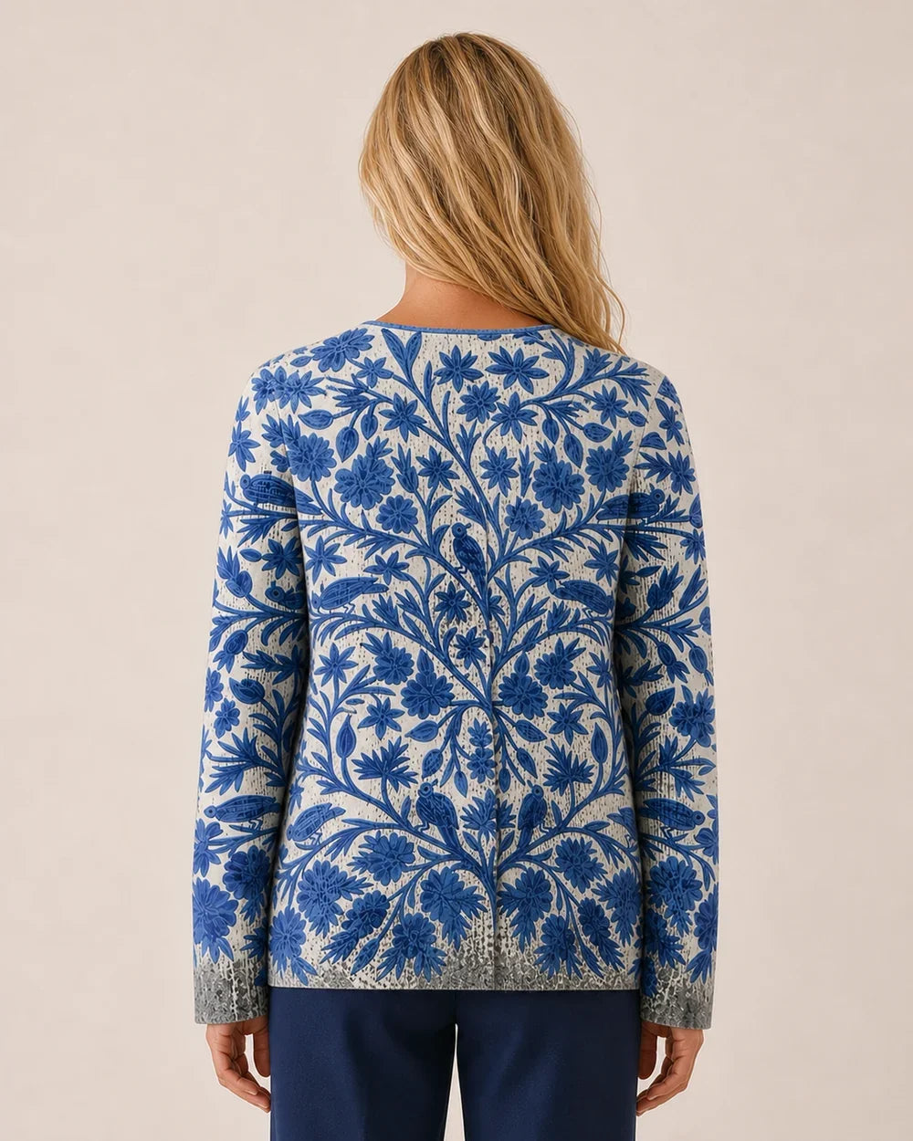 Sofia floral cardigan for women, true back view