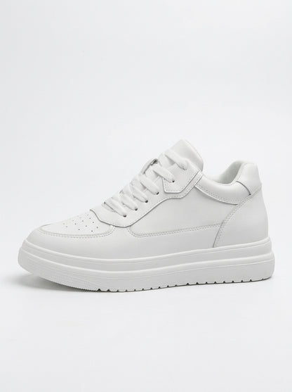Women's Platform Sneakers White - side profile