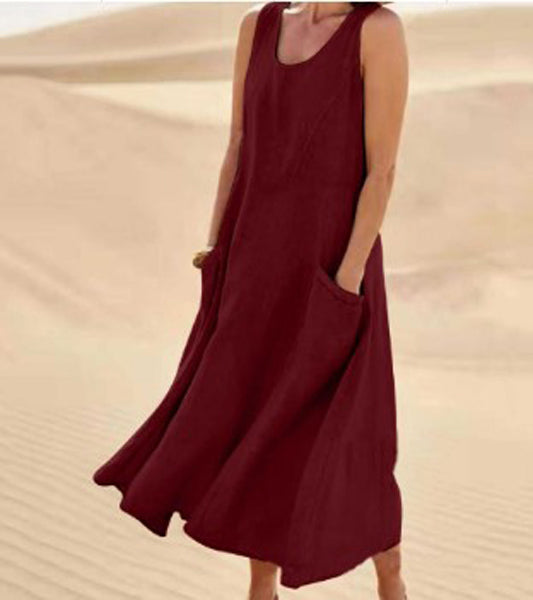 Melisande | Sukienka Lniana Maxi – Sukienka Plażowa Damska | Momount